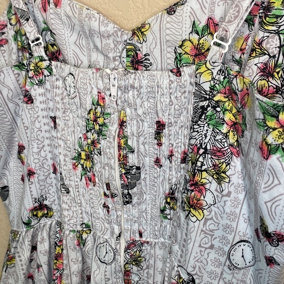 Hell Bunny Floral Skeleton Summer Mini Pin-up Dress S/M - Picture 6 of 9